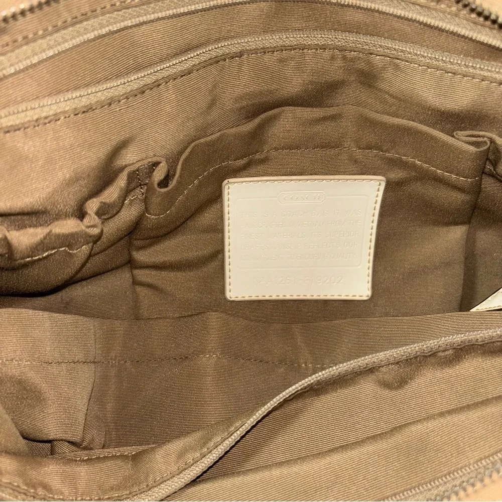 Coach F19202 Signature Stripe Multifunction Baby Diaper Travel Tote Bag